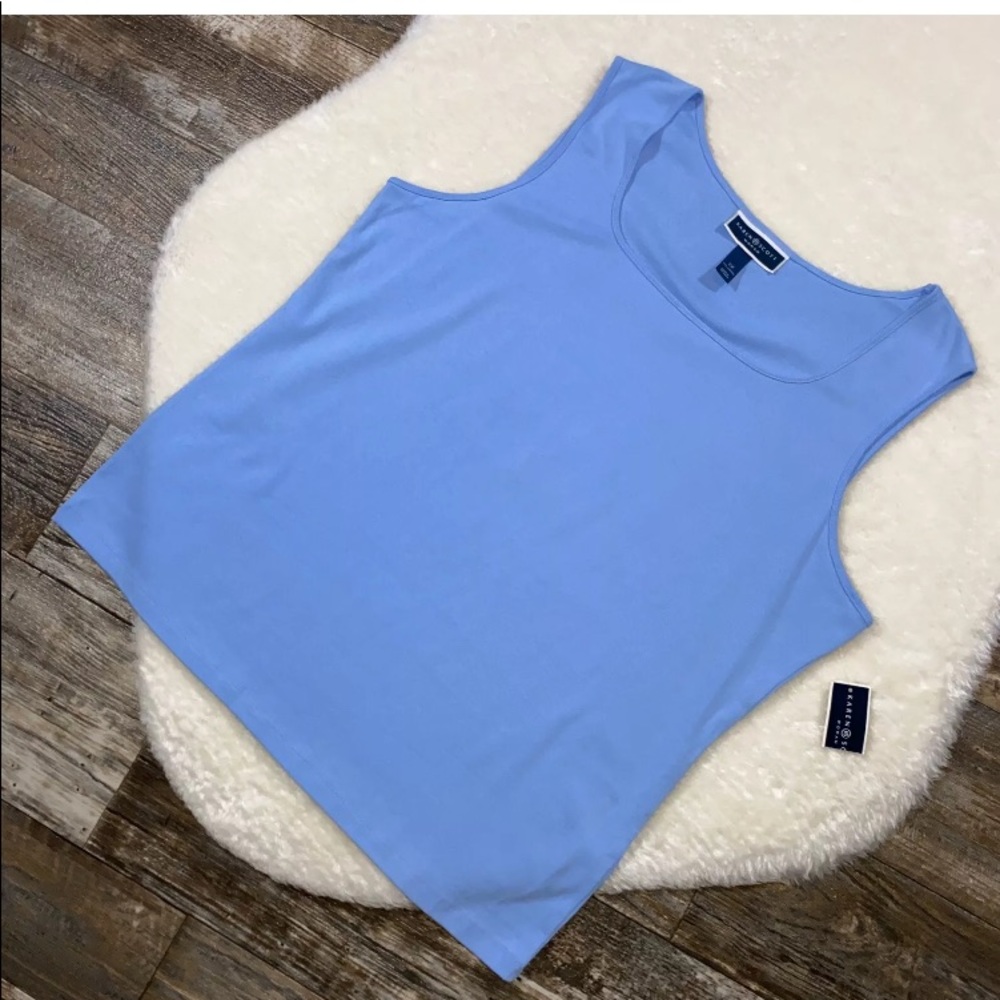 NEW KAREN SCOTT Tank Top 2x Sky Blue Cotton Knit
